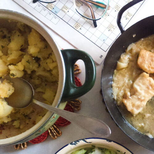Fisch mit Lauch und Petersil-Erdäpfeln