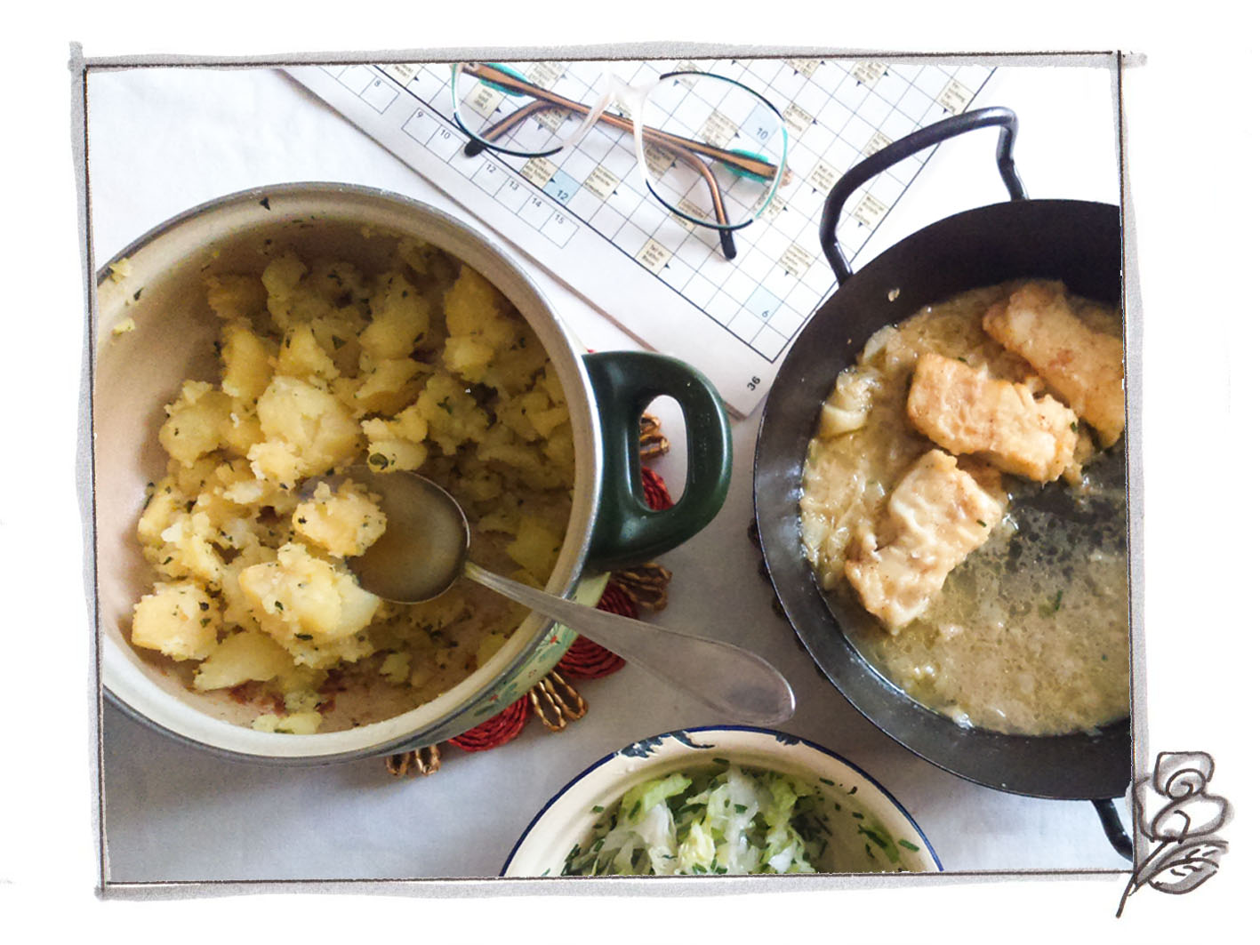 Fisch mit Lauch und Petersil-Erdäpfeln
