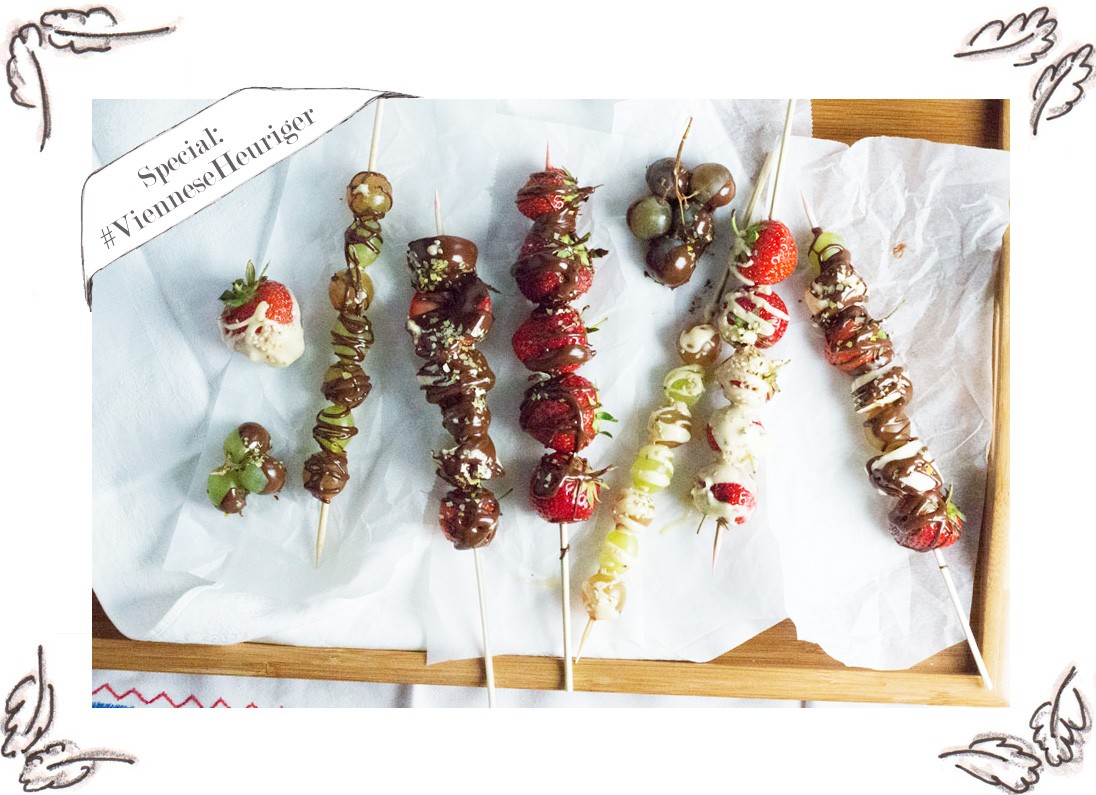 chocolate fruit skewers (almost) like you get them at the Viennese Heurigen