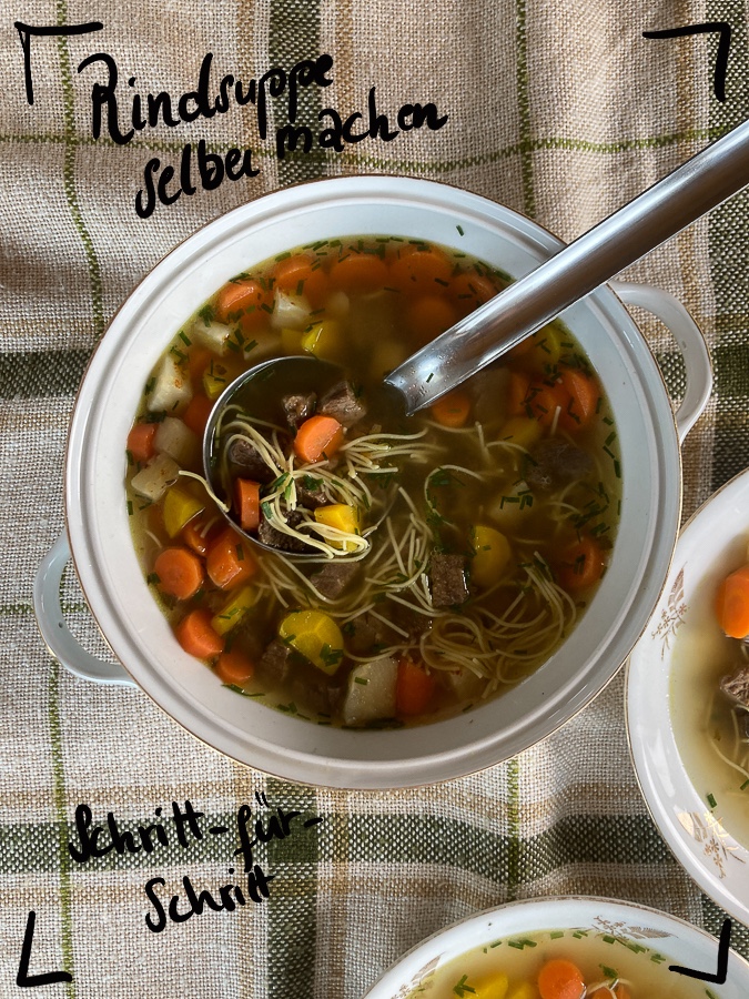 Selbstgemachte Rindsuppe