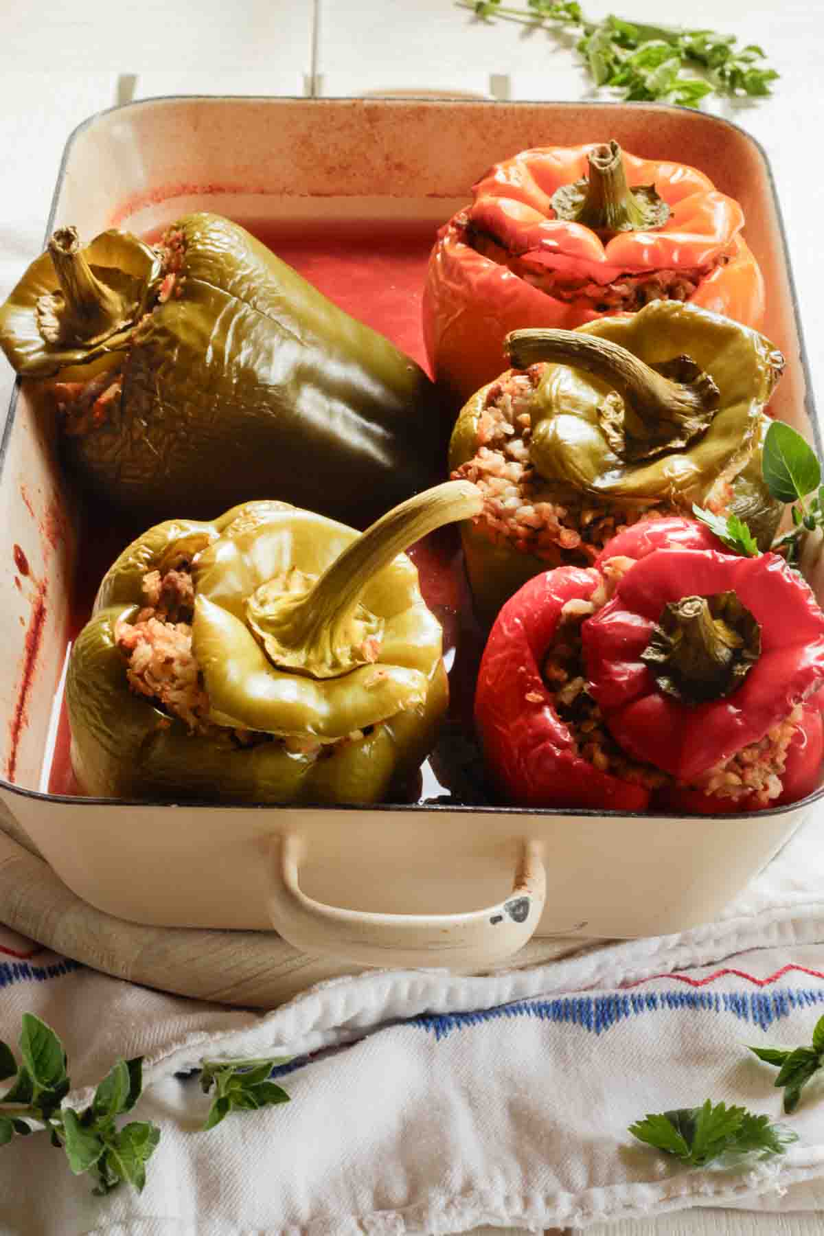 Gefüllte Paprika aus dem Backofen | stuffed peppers