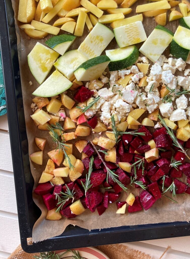 Ofengemüse mit Roten Rüben und Feta