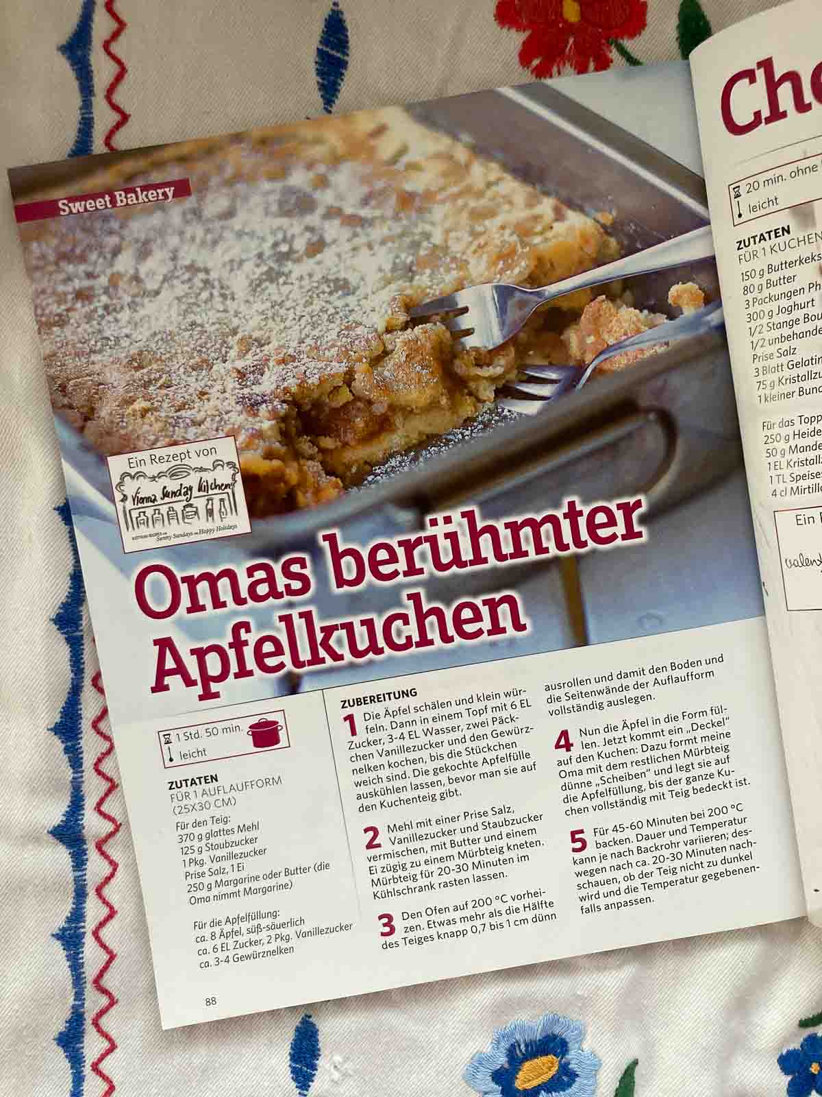 Omas berühmter Apfelkuchen im Foodblogger Kochbuch vom Cooking Magazin