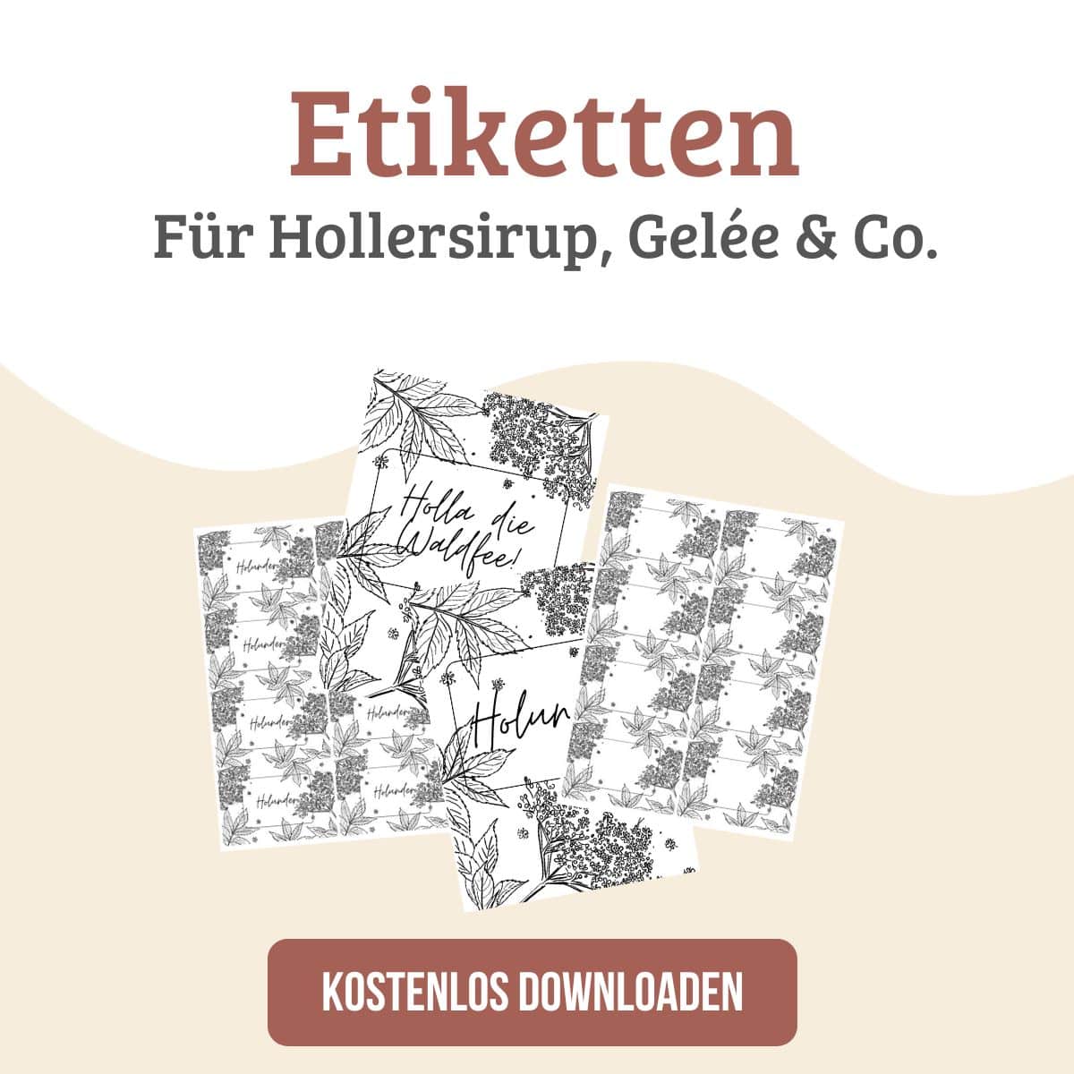 Banner für Hollersirup Etiketten