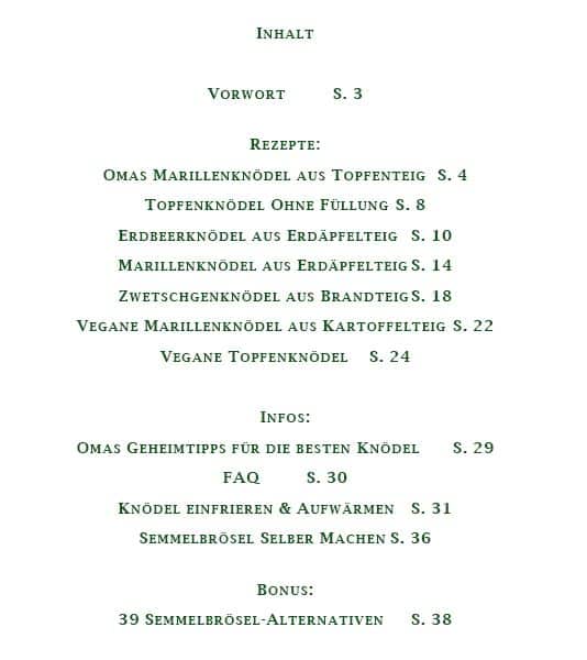 Inhaltsverzeichnis Obstknödel E-Book