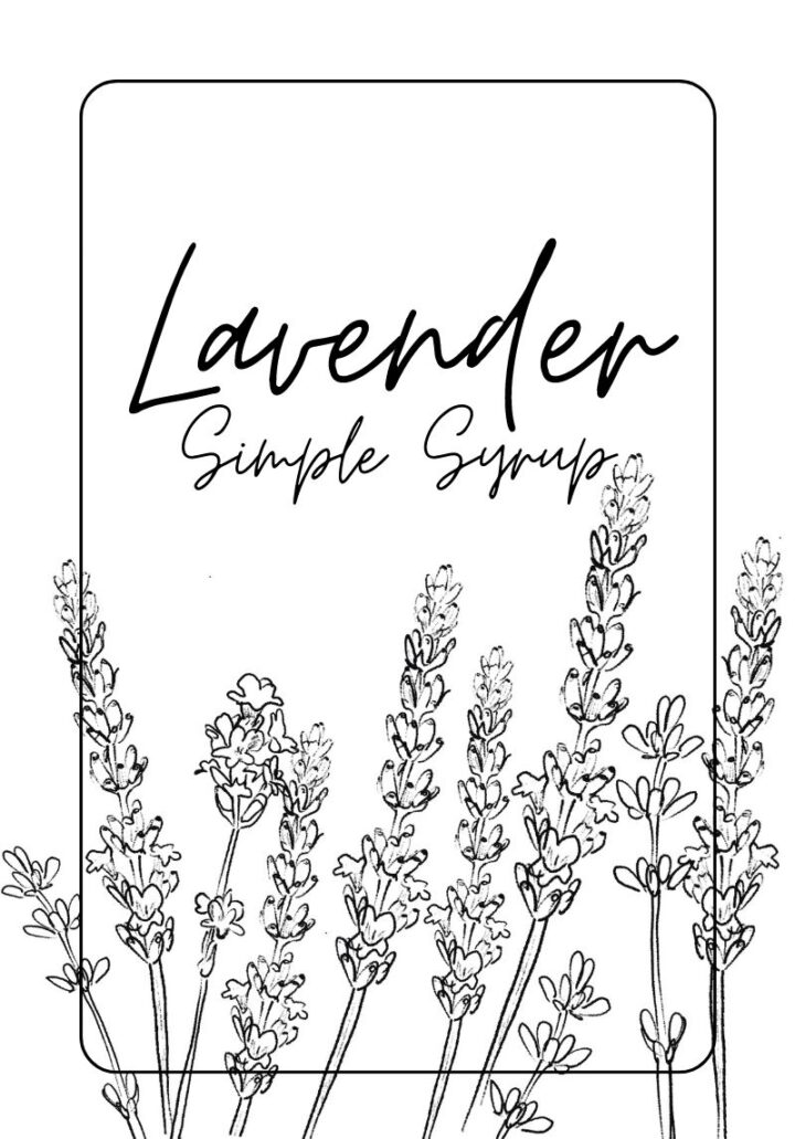 Lavender Syrup Labels for Bottles