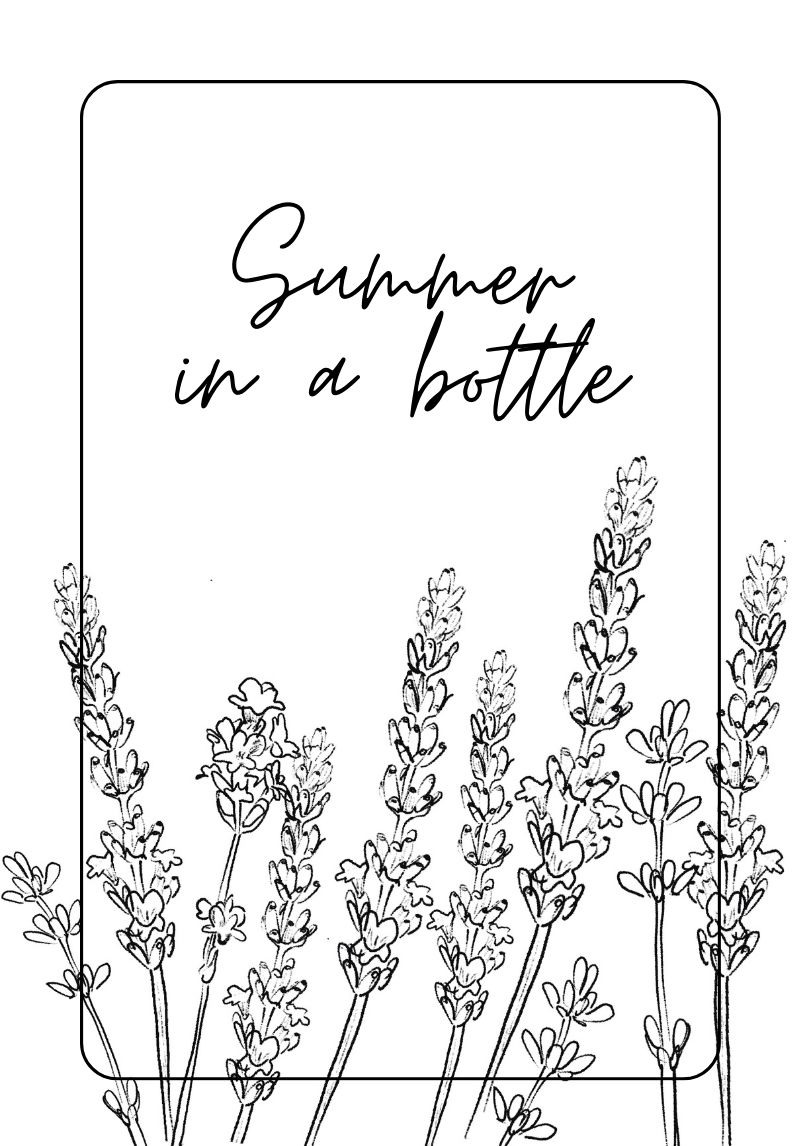 summer in a bottle label for syrup
